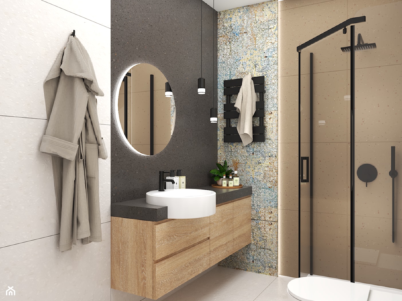 Łazienka z narożnym prysznicem - zdjęcie od INWENCJA - Homebook