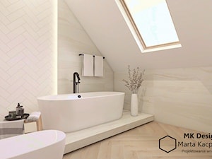 Jasna nowoczesna łazienka na poddaszu w stylu SPA - zdjęcie od MK Design Marta Kacprzak