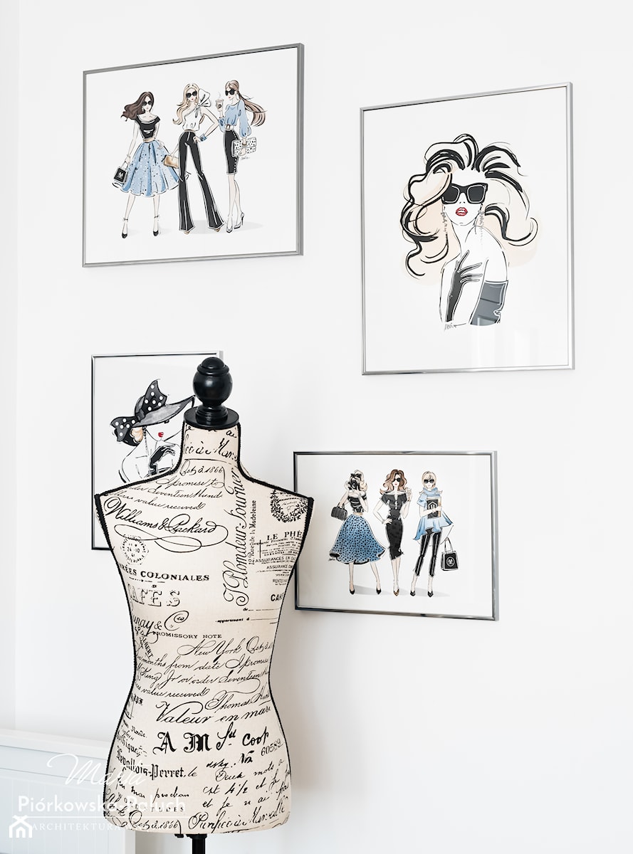 Bonjour Paris - Średni biały pokój dziecka dla nastolatka dla dziewczynki, styl glamour - zdjęcie od Architektura Wnętrz Marta Piórkowska-Paluch