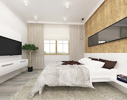 Sypialnia w mieszkaniu w Katowicach - Duża szara sypialnia, styl nowoczesny - zdjęcie od Studio94 - Homebook