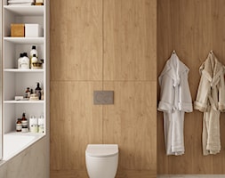 Projekt łazienki z drewnianymi elementami - zdjęcie od Senkoart Design - Homebook