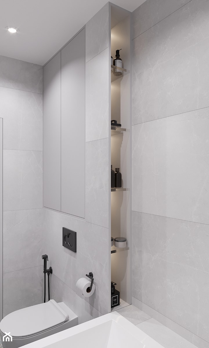 Łazienka z białymi płytkami - zdjęcie od SenkoArt Design