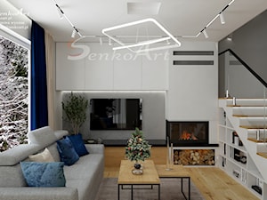 Salon nowoczesny z kominkiem - zdjęcie od SenkoArt Design