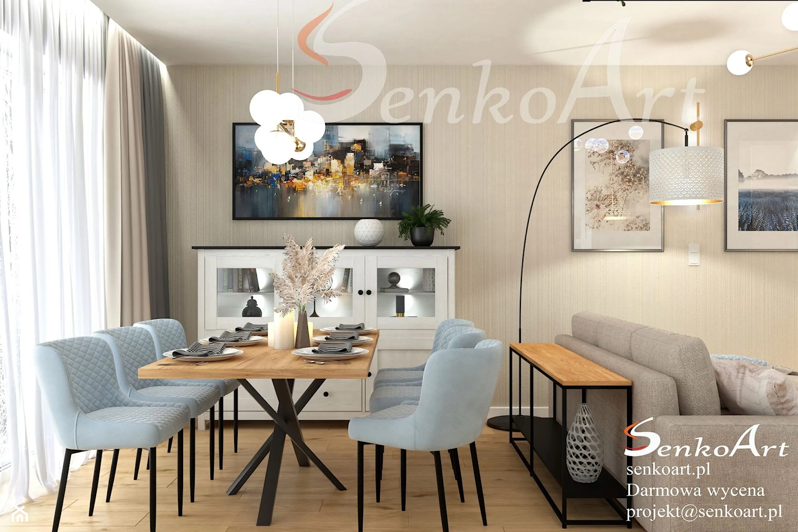 Aranżacja Salonu w Nowoczesnym Stylu - zdjęcie od SenkoArt Design - Homebook