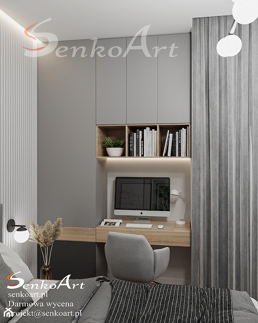 Biurko dla pracy w sypialni - zdjęcie od SenkoArt Design