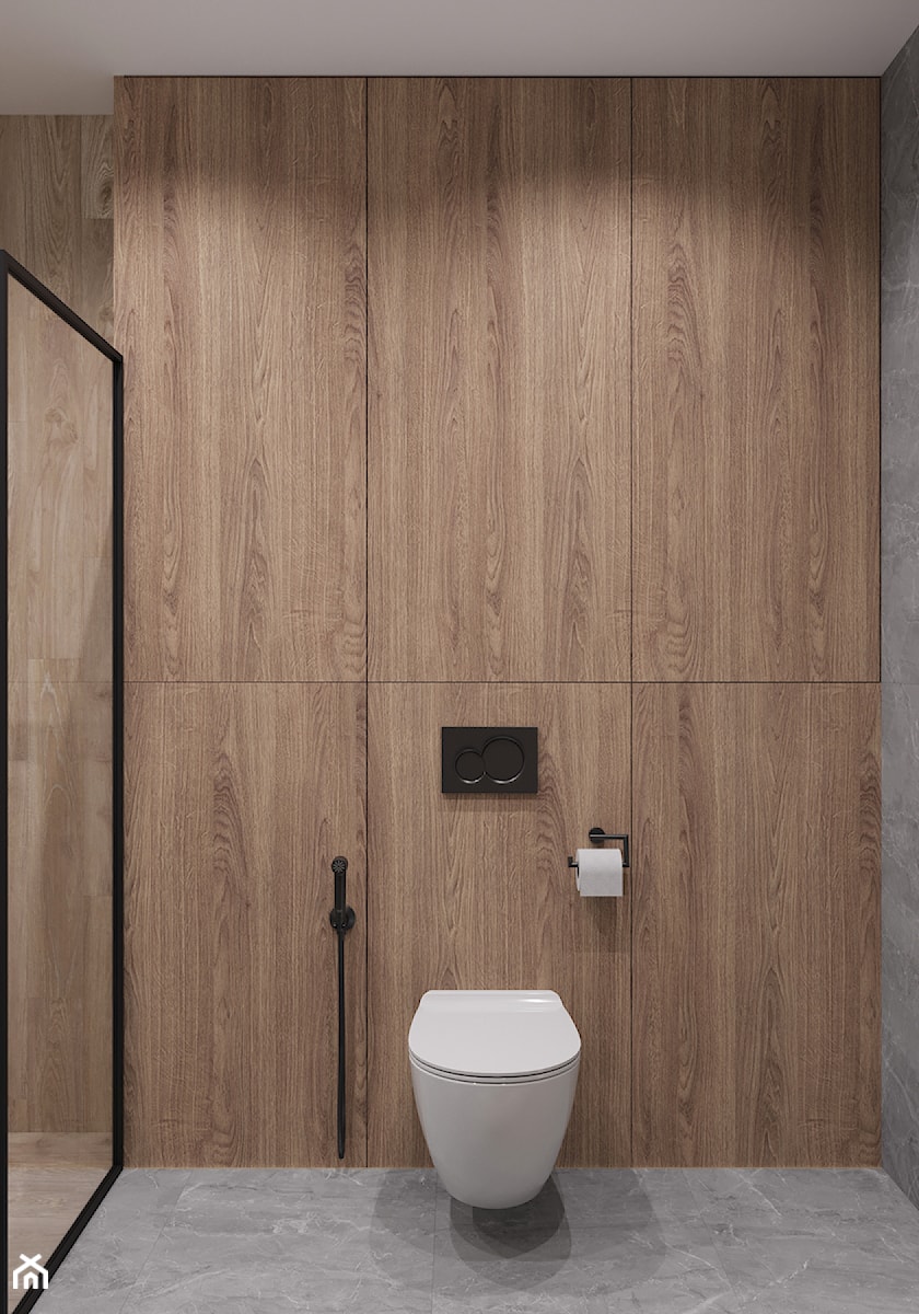Łazienka z elementami drewna - zdjęcie od SenkoArt Design