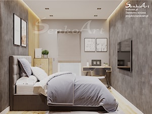 Wystrój sypialni w domu jednorodzinnym - zdjęcie od Senkoart Design