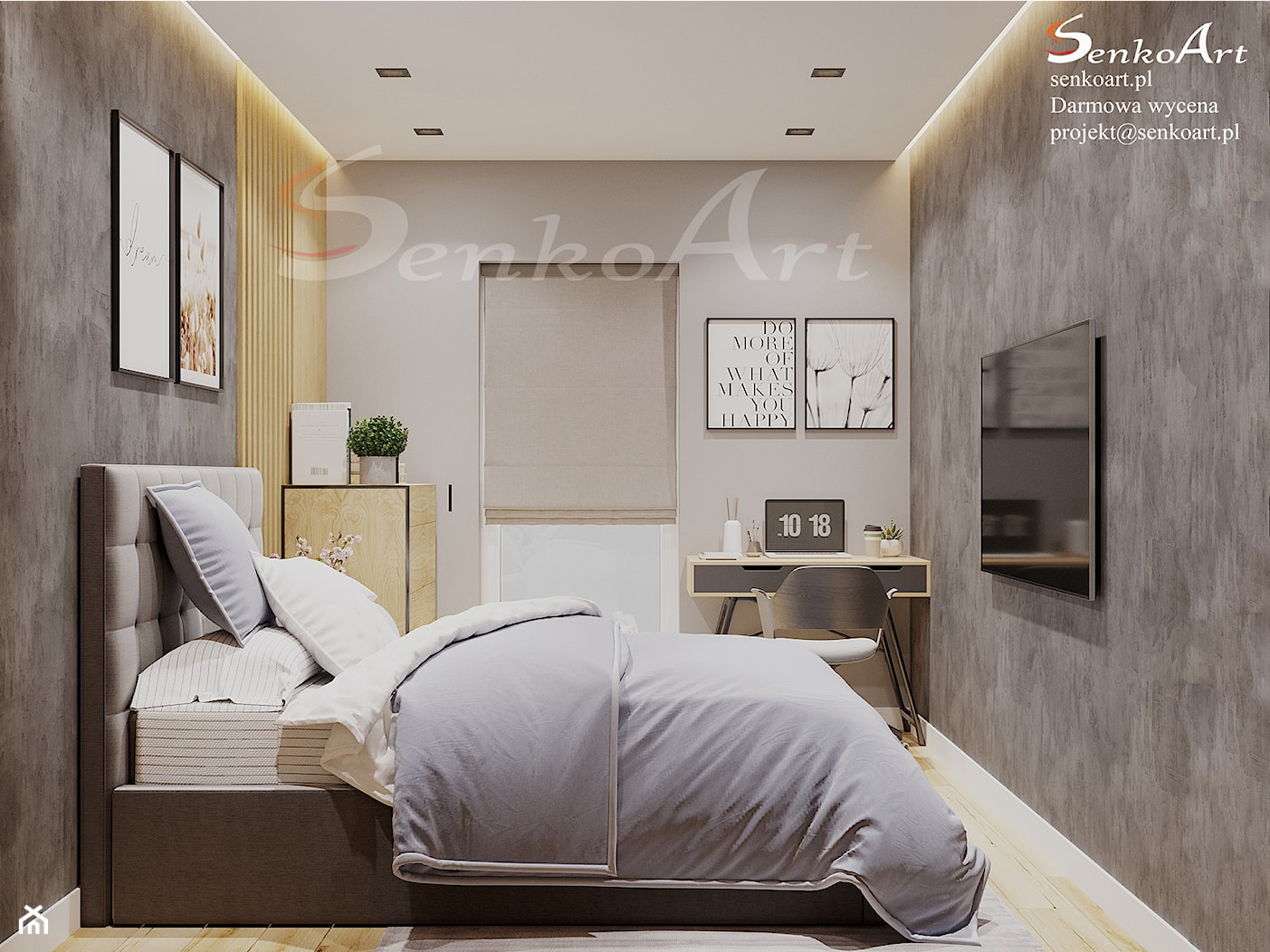 Wystrój sypialni w domu jednorodzinnym - zdjęcie od SenkoArt Design - Homebook