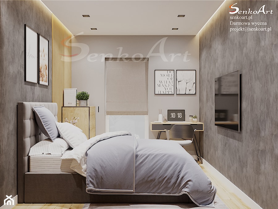 Wystrój sypialni w domu jednorodzinnym - zdjęcie od SenkoArt Design
