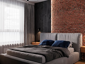 Przytulna sypialnia z cegłą - zdjęcie od SenkoArt Design