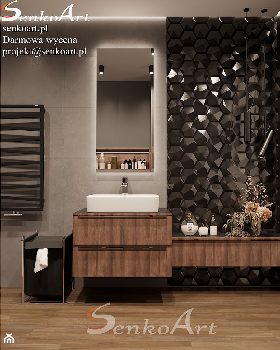 Projekt łazienki nowoczesnej w 2021 roku - zdjęcie od SenkoArt Design