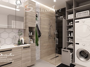 Łazienka z prysznicem walk-in i pralką - zdjęcie od SenkoArt Design