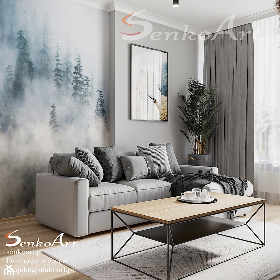 Projekt Salonu w Mieszkaniu - Skandynawski Styl - zdjęcie od SenkoArt Design