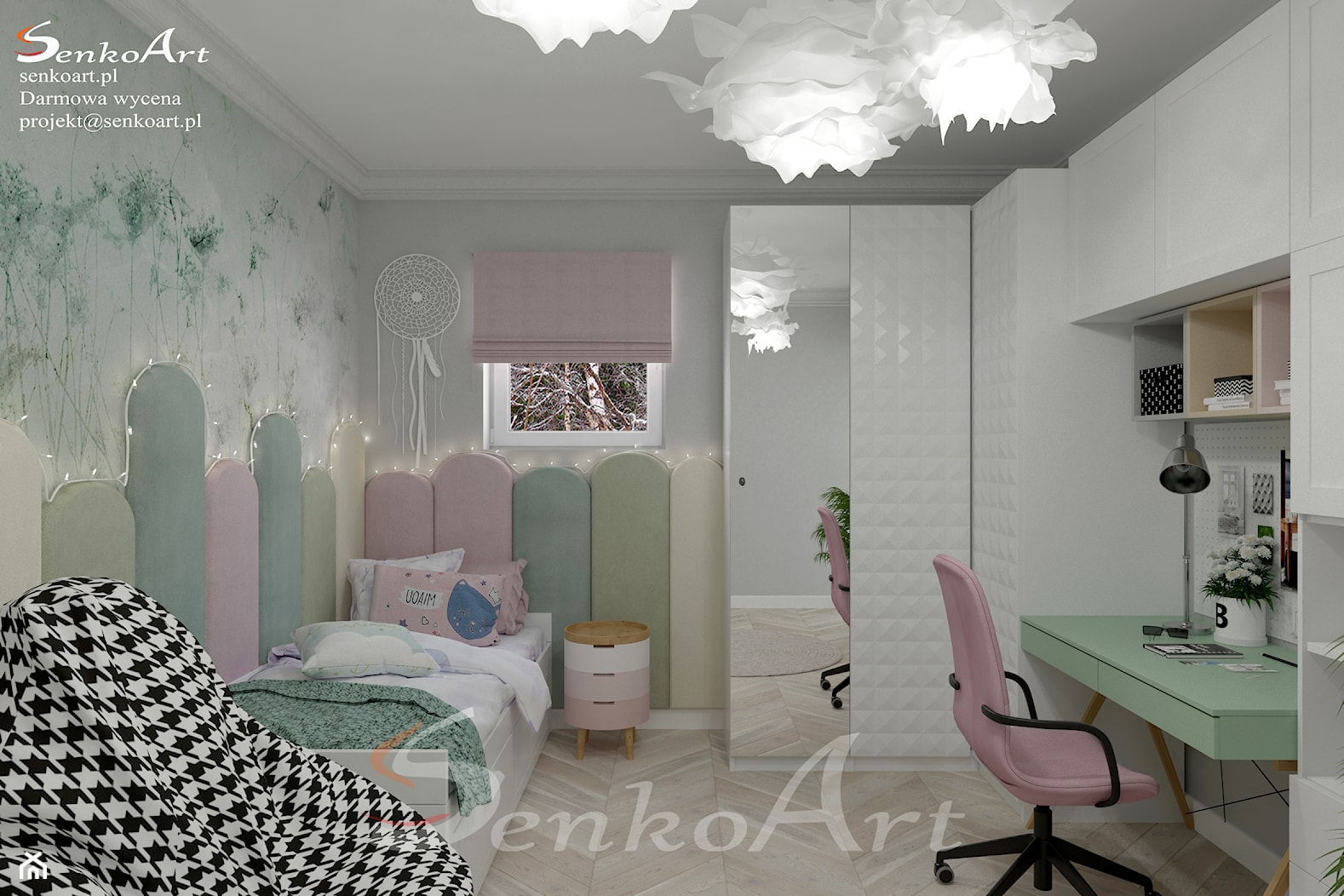 Projekt pokoju dla dziewczynki w pastelowych kolorach - zdjęcie od SenkoArt Design - Homebook