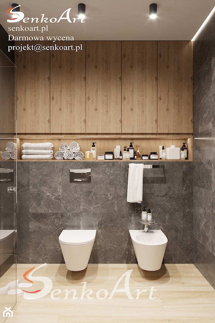 Projekt łazienki nowoczesnej w 2021 roku - zdjęcie od SenkoArt Design - Homebook