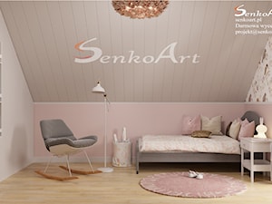 Pokój dziecięcy dla dziewczynki w nowoczesnym stylu - zdjęcie od Senkoart Design