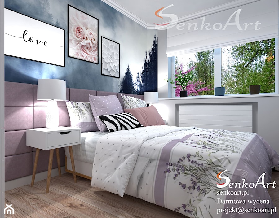 Projekt Sypialni w różowym kolorze - zdjęcie od SenkoArt Design