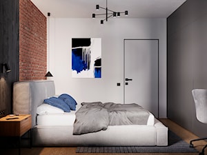 Szara sypialnia w industrialnym stylu - zdjęcie od SenkoArt Design