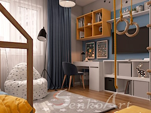 Pokój dla chłopca w żółtym i błękitnym kolorze - zdjęcie od SenkoArt Design