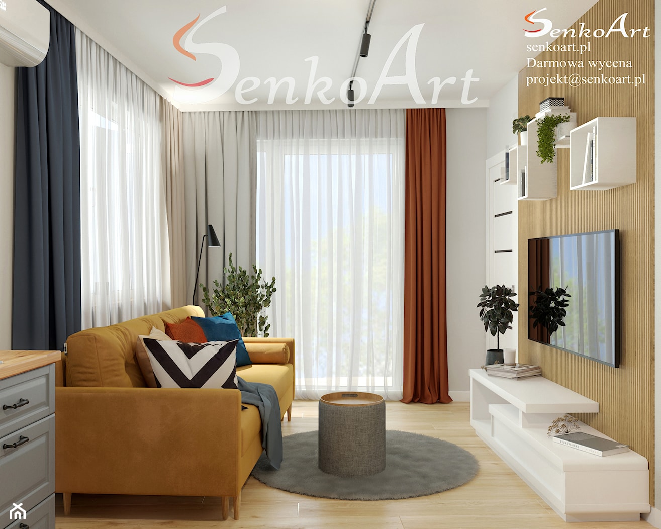 Aranżacja salonu w stylu skandynawskim - zdjęcie od SenkoArt Design - Homebook