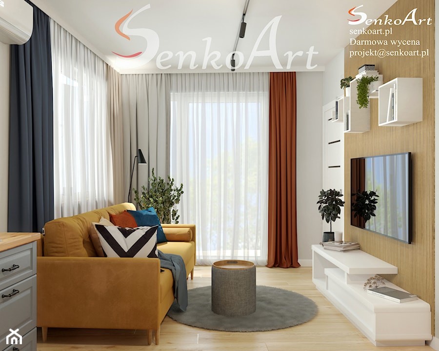 Aranżacja salonu w stylu skandynawskim - zdjęcie od SenkoArt Design