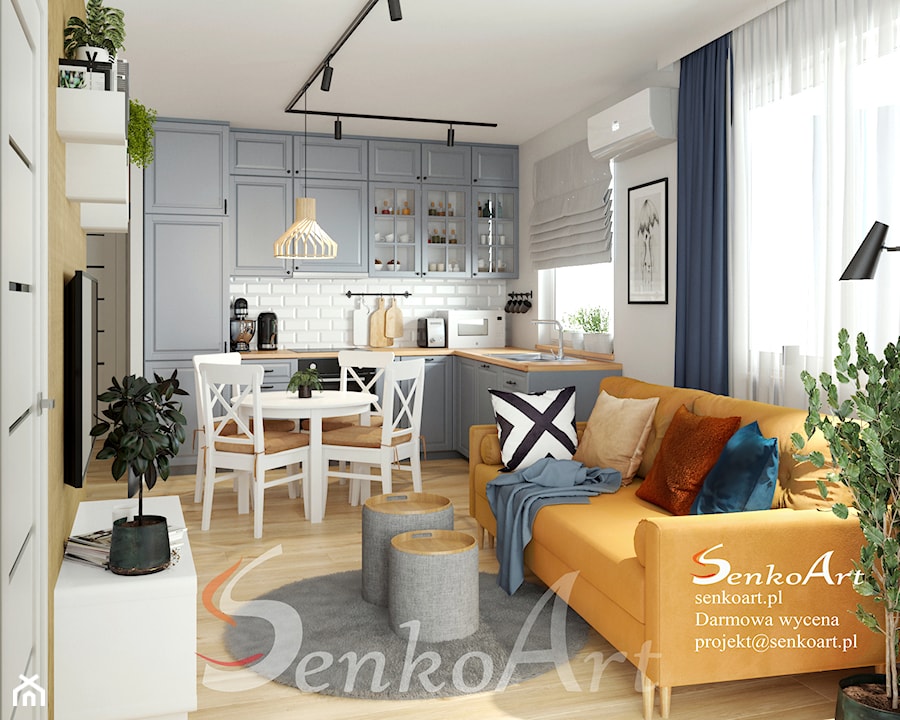 Salon z kuchnią - zdjęcie od SenkoArt Design