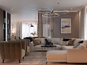Salon nowoczesny z przytulną kanapą dla rodziny - zdjęcie od SenkoArt Design