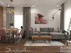 Aranżacja salonu nowoczesnego w domu wielorodzinnym - zdjęcie od SenkoArt Design