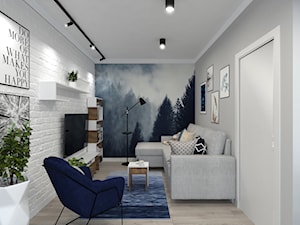 salon z tapetą z motywem lasu - zdjęcie od SenkoArt Design
