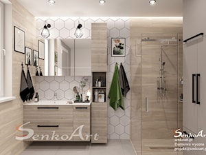 Projekt łazienki nowoczesnej w domu jednorodzinnym - zdjęcie od Senkoart Design