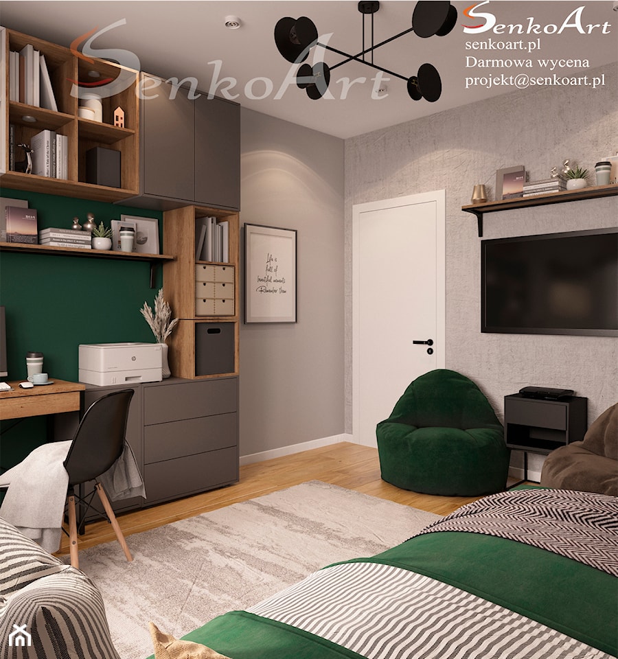 Pokój dziecięcy dla chłopca w zielonych barwach - zdjęcie od SenkoArt Design