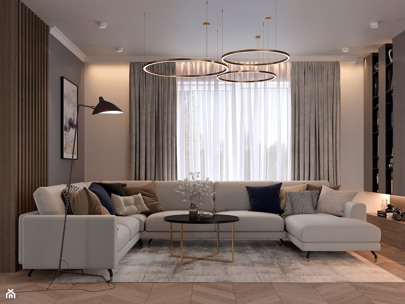 Salon nowoczesny z przytulną kanapą dla rodziny - zdjęcie od SenkoArt Design - Homebook