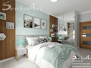 projekt sypialni w turkusowym kolorze - zdjęcie od SenkoArt Design