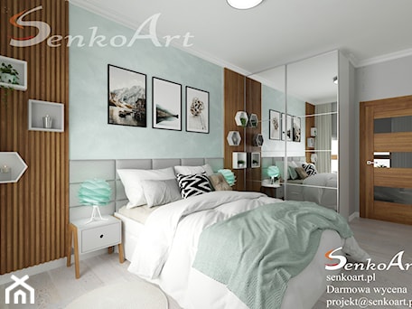 Aranżacje wnętrz - Sypialnia: projekt sypialni w turkusowym kolorze - SenkoArt Design. Przeglądaj, dodawaj i zapisuj najlepsze zdjęcia, pomysły i inspiracje designerskie. W bazie mamy już prawie milion fotografii!