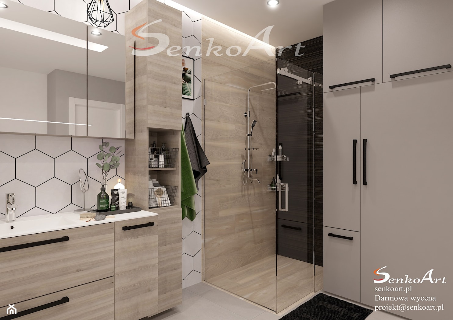 Łazienka z prysznicem walk-in - zdjęcie od SenkoArt Design - Homebook