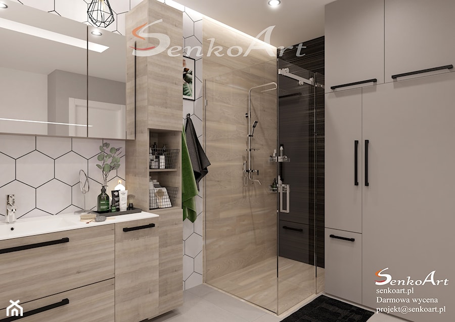 Łazienka z prysznicem walk-in - zdjęcie od SenkoArt Design