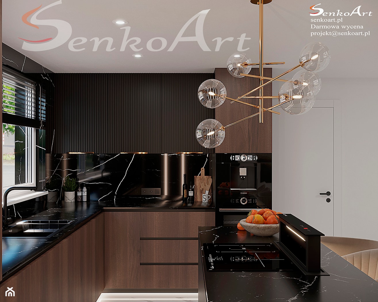 Kuchnia z marmurowym blatem - zdjęcie od SenkoArt Design - Homebook