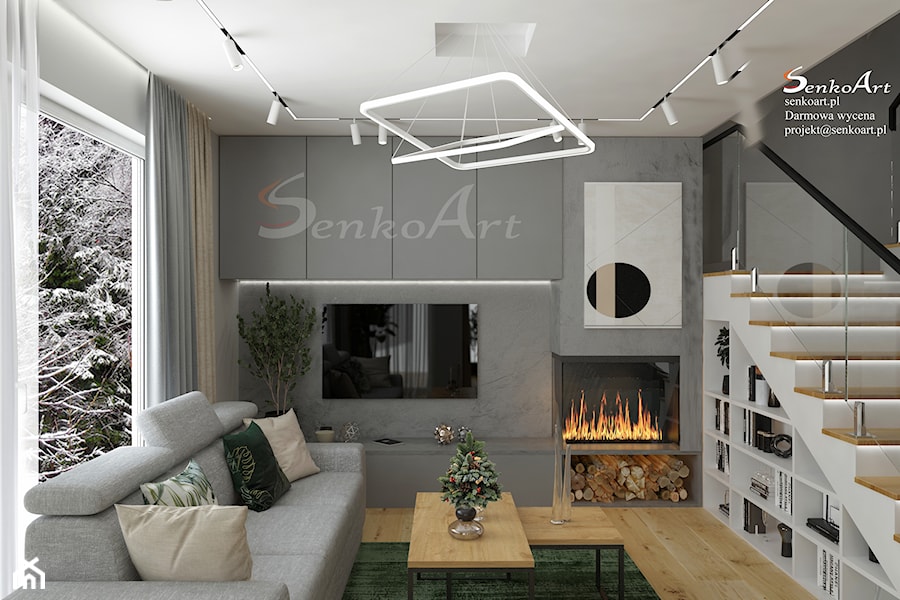 Mały, funkcjonalny salonik dla całej rodziny - zdjęcie od SenkoArt Design