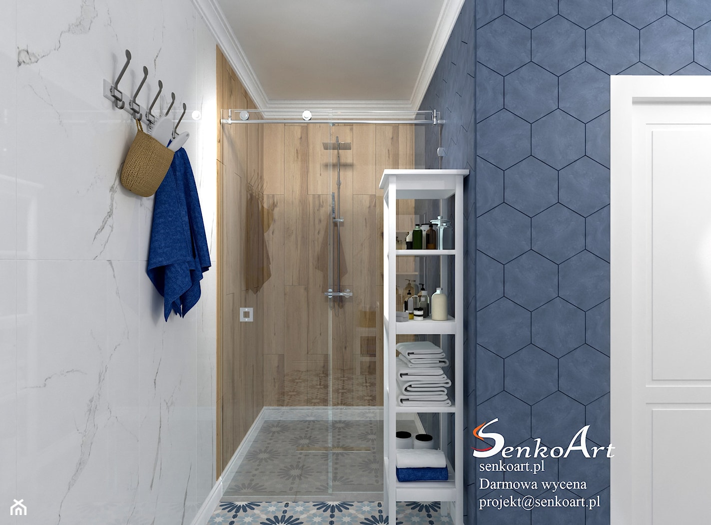 Łazienka z płytkami heksagonalnymi - zdjęcie od SenkoArt Design - Homebook