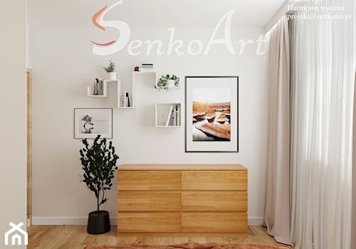 Sypialnia skandynawska z fototapetami - zdjęcie od SenkoArt Design
