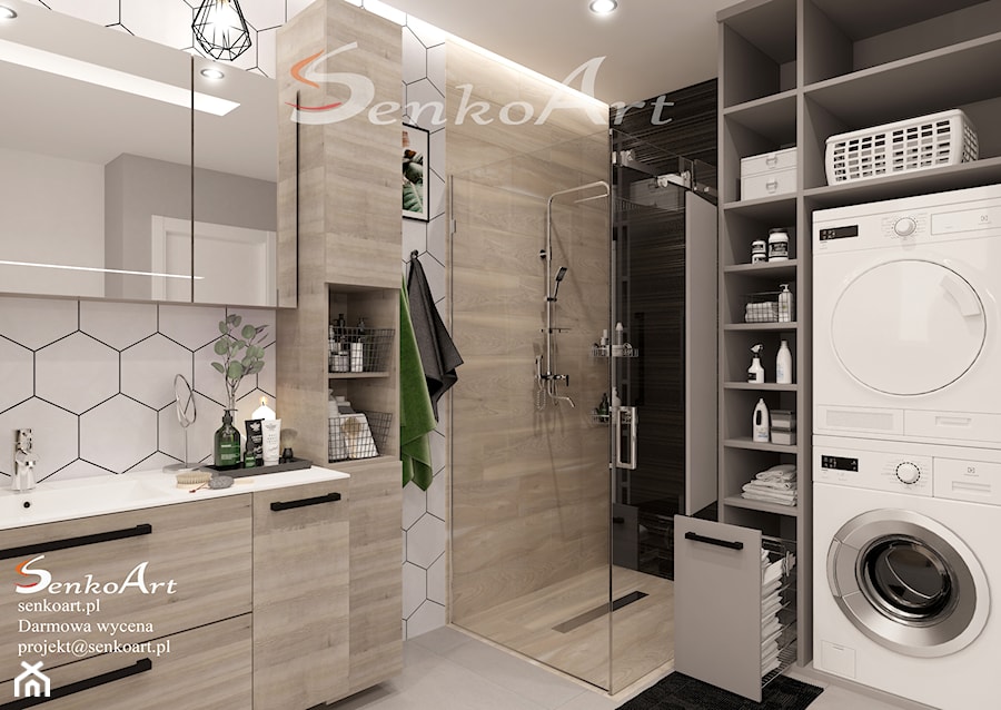 Projekt łazienki nowoczesnej w domu jednorodzinnym - zdjęcie od SenkoArt Design