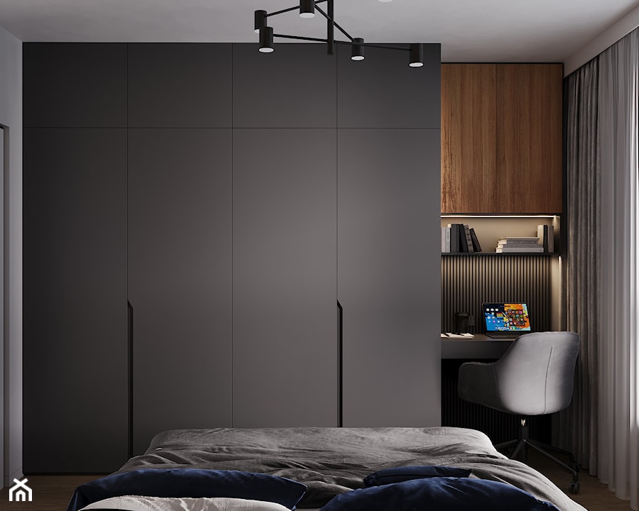 Sypialnia z biurkiem do pracy - zdjęcie od SenkoArt Design
