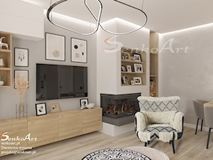 Projekt salonu w domu jednorodzinnym - zdjęcie od SenkoArt Design