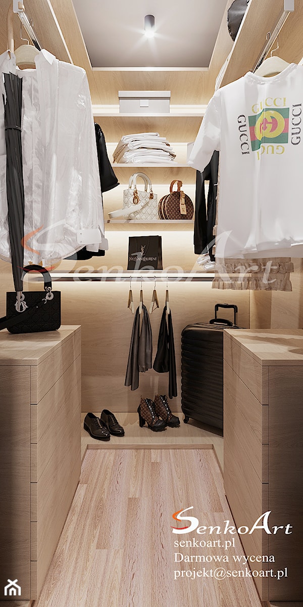 Projekt Garderoby z elementami drewna - zdjęcie od SenkoArt Design