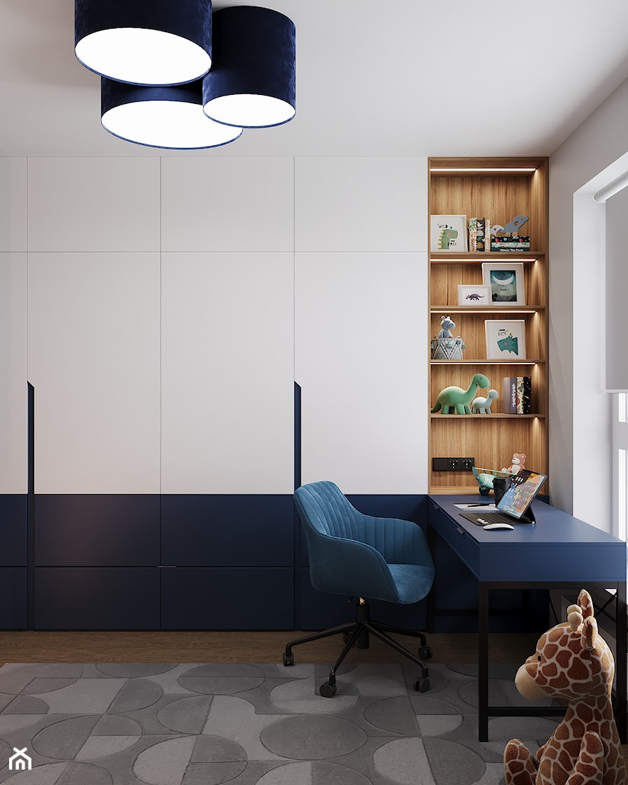 Pokój chłopaka z biurkiem do pracy - zdjęcie od SenkoArt Design