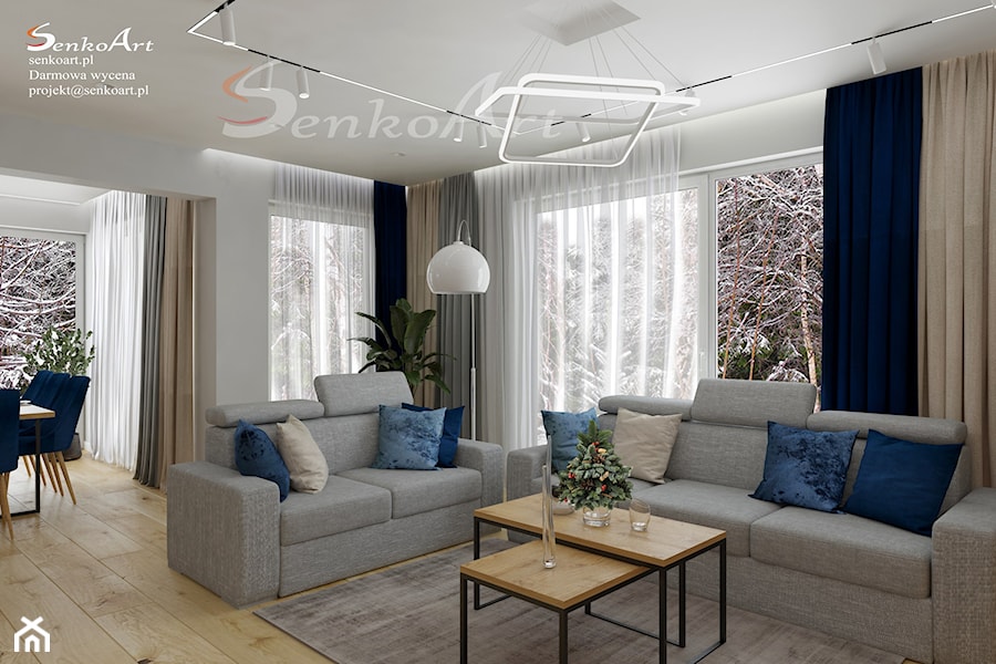 Nowoczesny szary salon - zdjęcie od SenkoArt Design