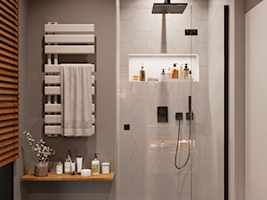 Aranżacja łazienki z wykorzystaniem elementów drewna - zdjęcie od SenkoArt Design