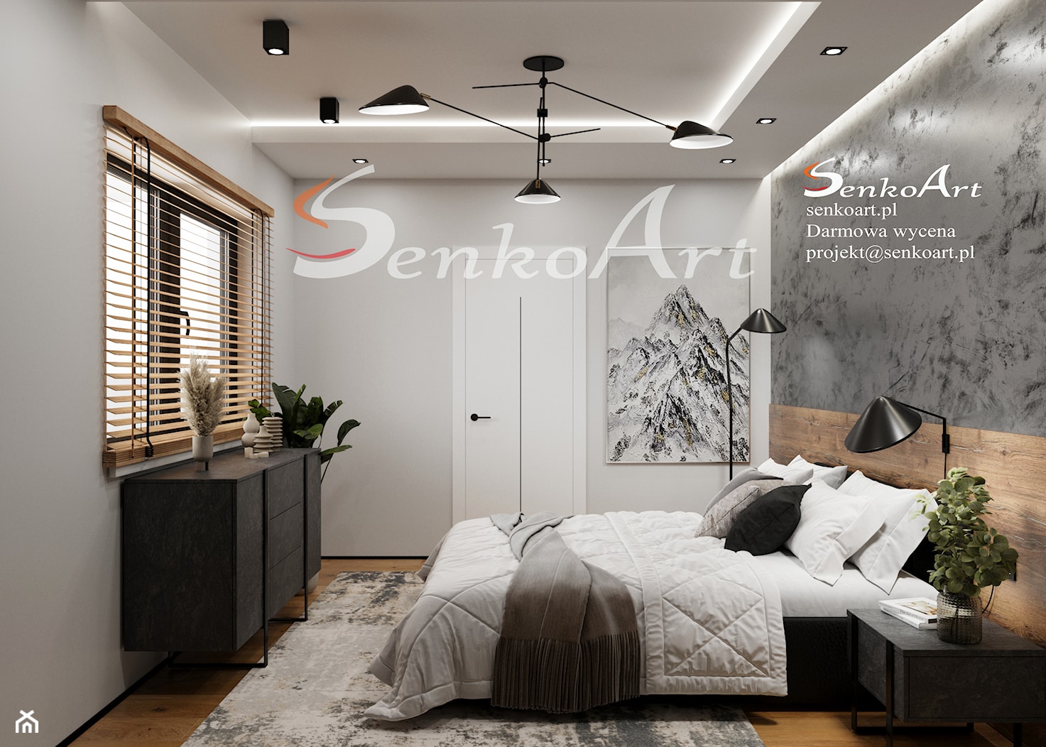 Projekt sypialni nowoczesnej - zdjęcie od SenkoArt Design - Homebook