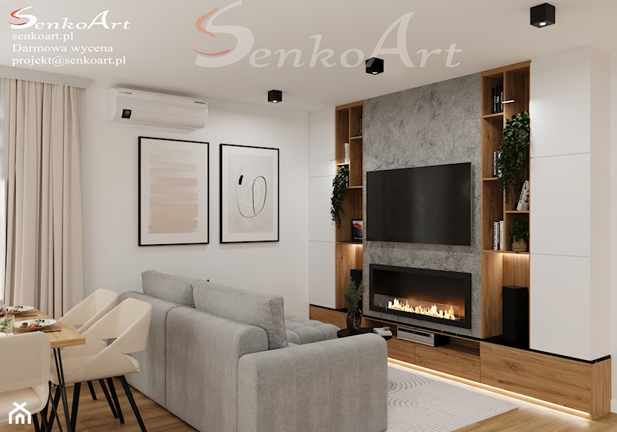 Nowoczesny salon 35m2 - zdjęcie od SenkoArt Design