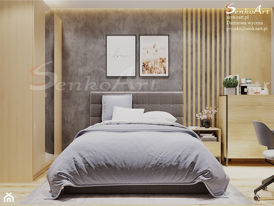 Aranżacja nowoczesnej sypialni w domu - zdjęcie od SenkoArt Design